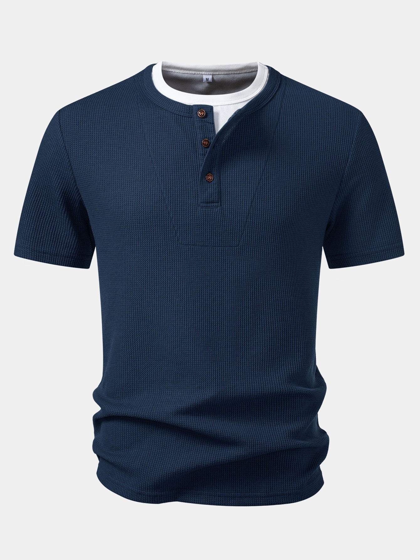 Dual-Function Waffle Henley Top