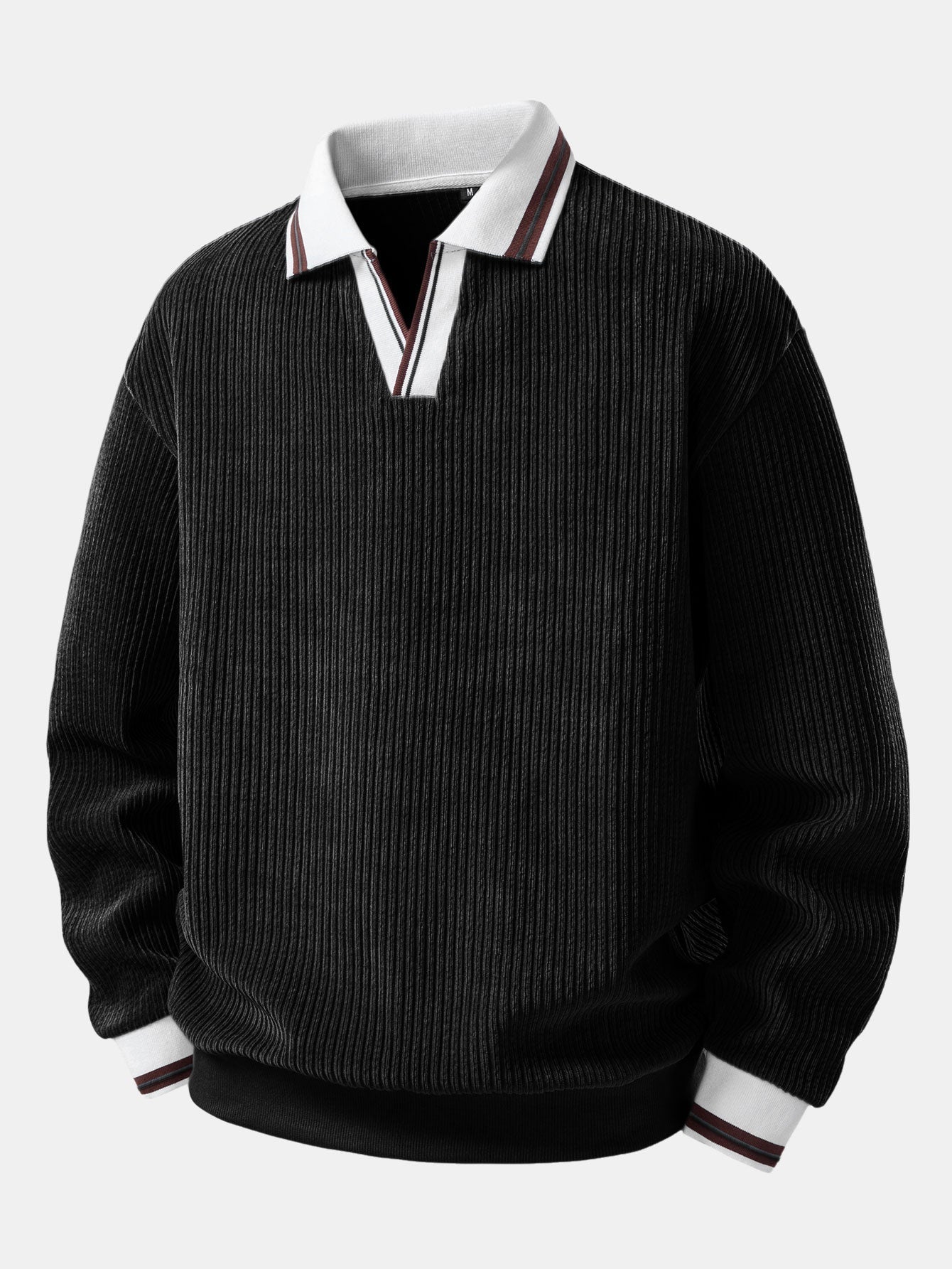 Johnny Collar Sweatshirt with Contrast Trim