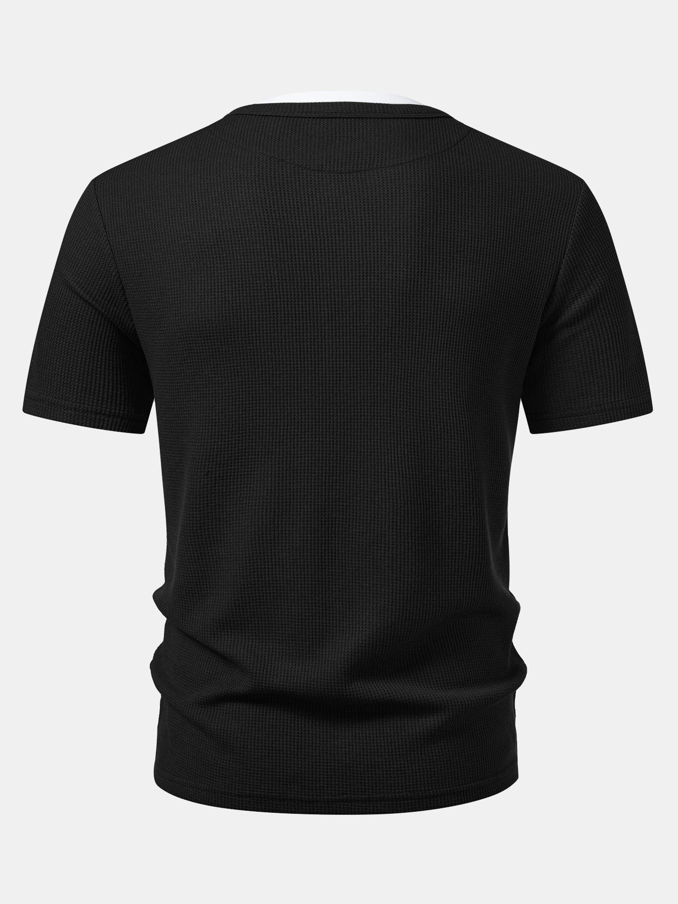 Dual-Function Waffle Henley Top