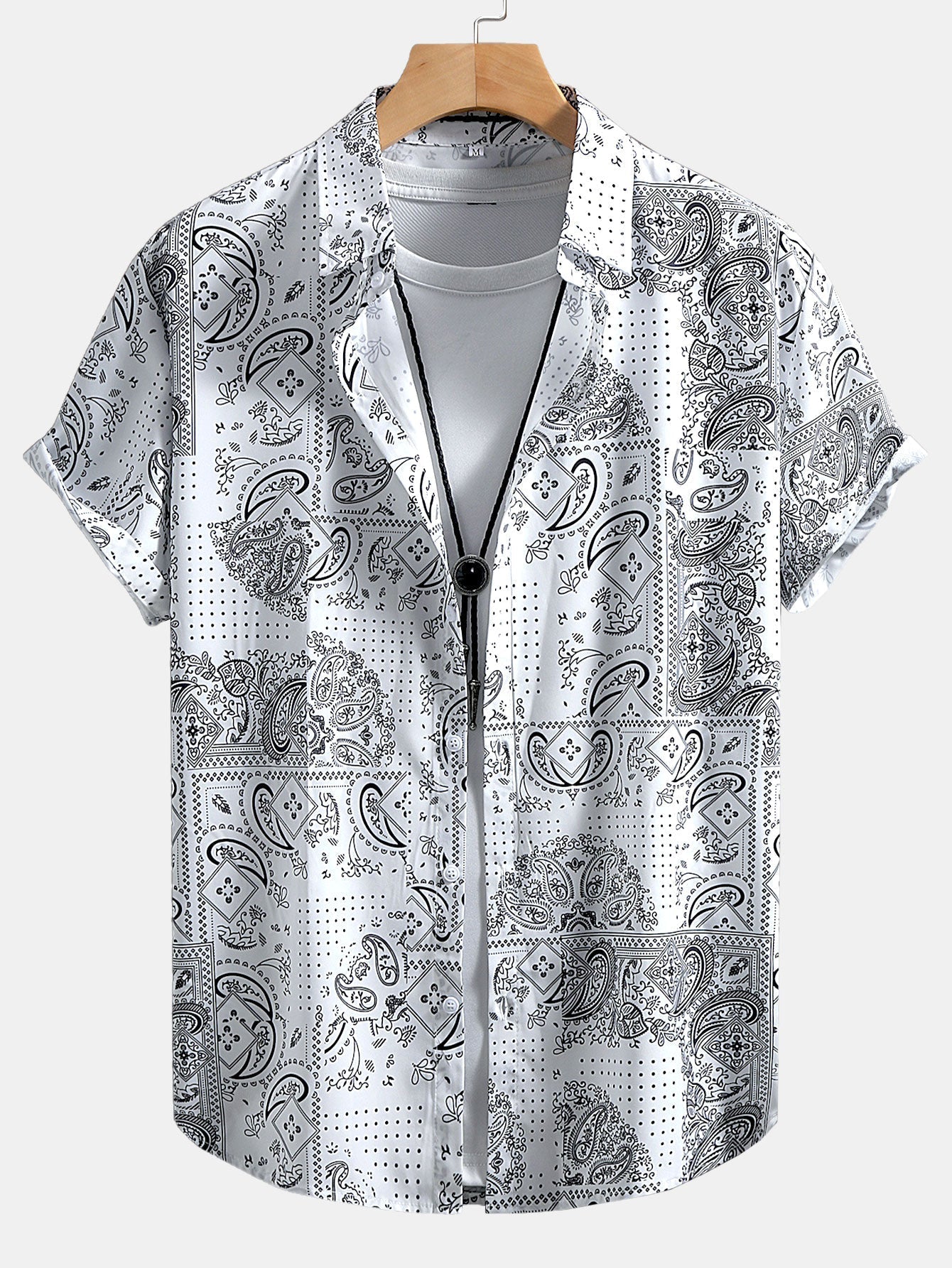 Paisley Print Button-Up Shirt