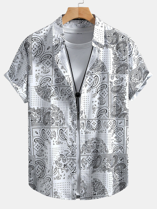 Paisley Print Button-Up Shirt