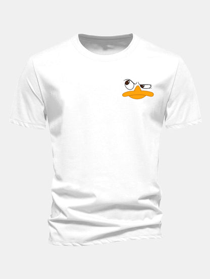 Classic Fit Cotton T-Shirt with Duck Print