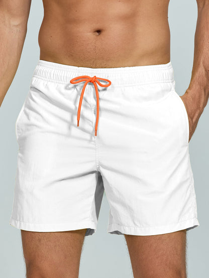 Men's Mid-Length Drawstring Swim Trunks