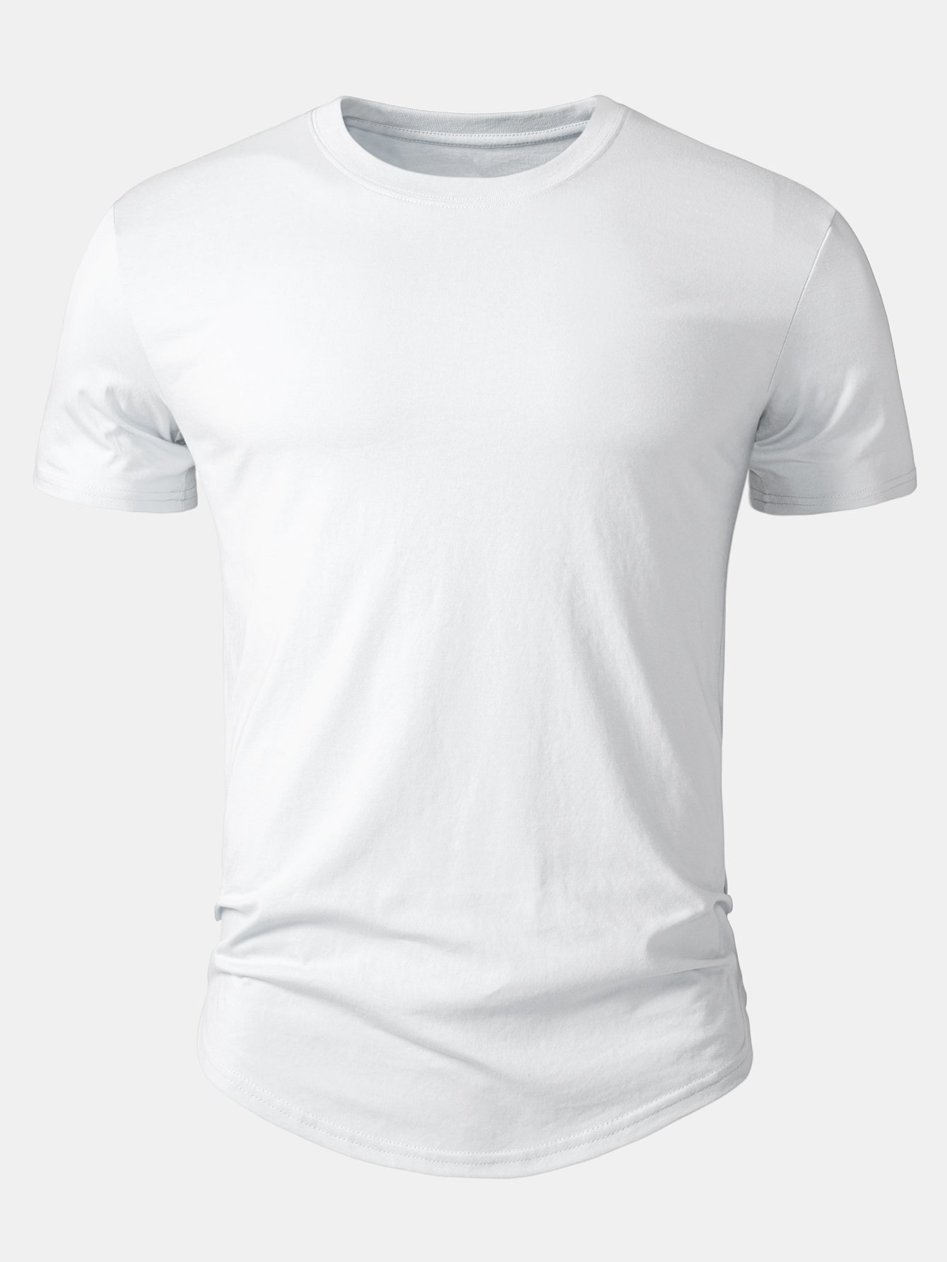 Set of 3 Essential Cotton Arc Hem T-Shirts