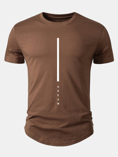 Dreamy Striped Cotton Arc Hem Tee