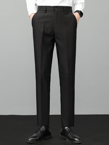 Textured Knit Polo with Contrast Trim & Slim Fit Tapered Trousers