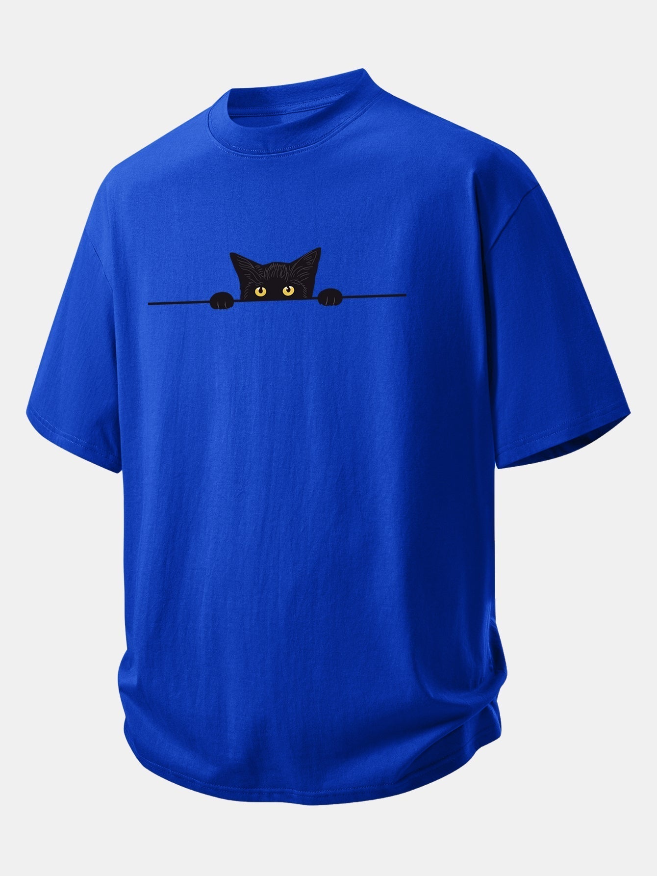 Comfortable Black Cat Graphic Cotton T-Shirt