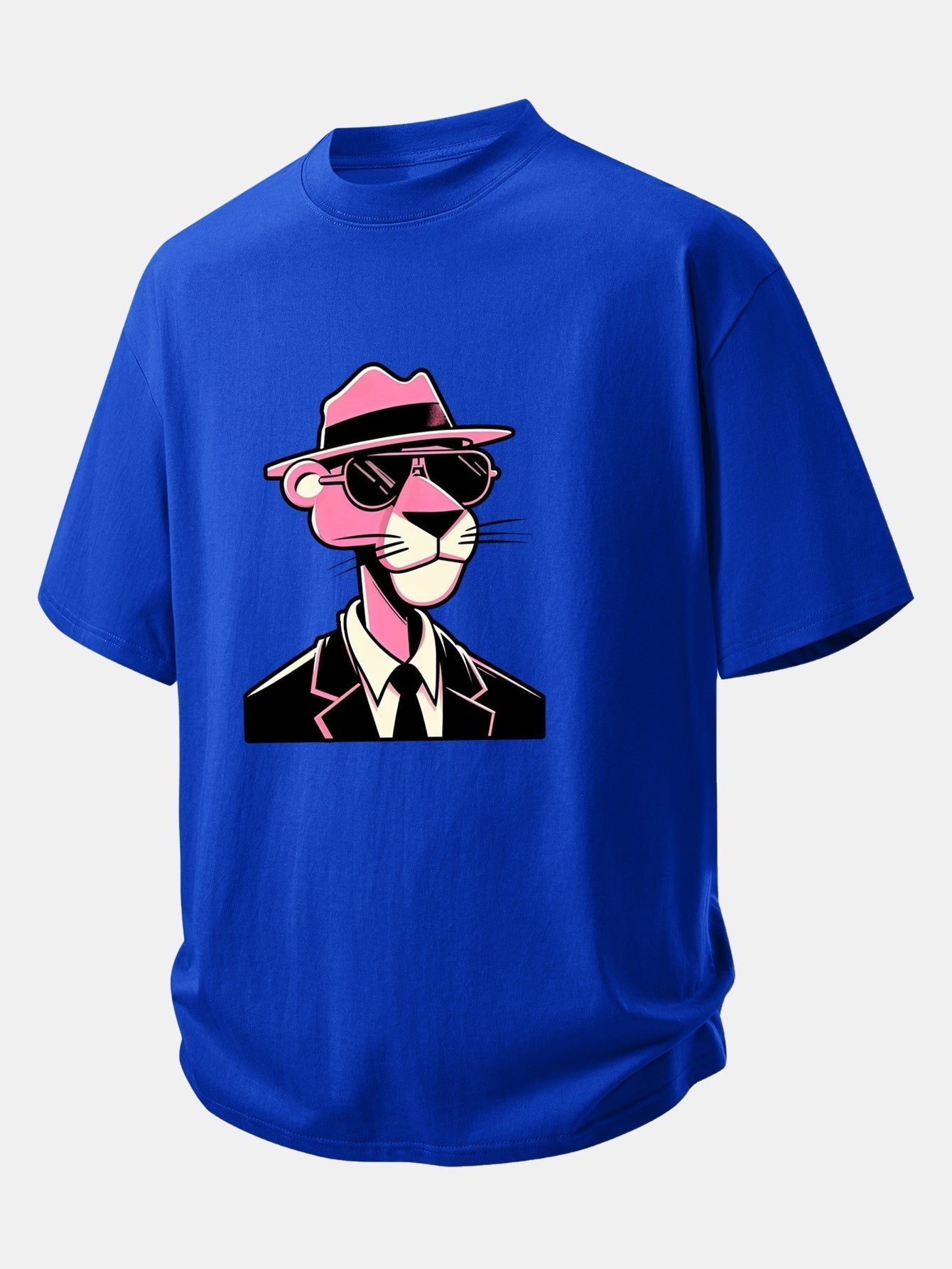 Comfortable Pink Panther Graphic Cotton T-Shirt for Gentlemen