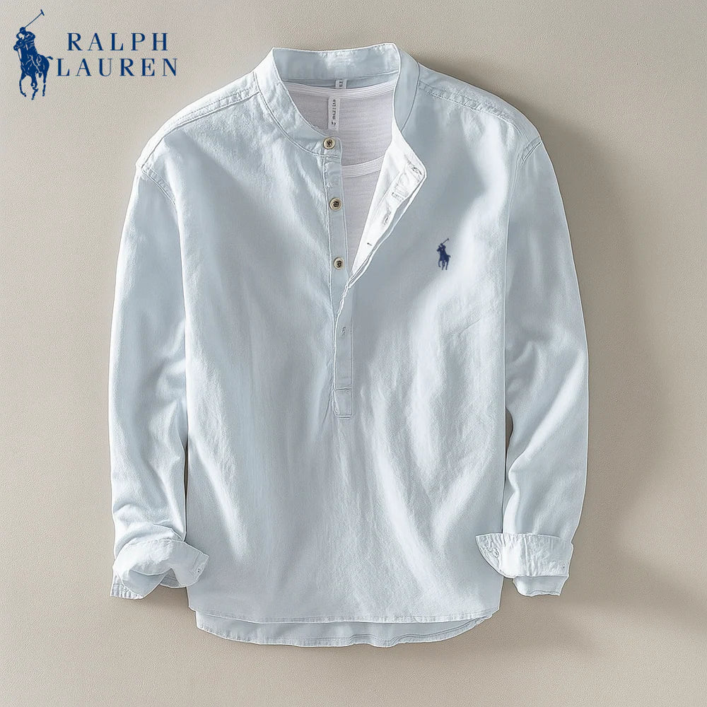 Mandarin Collar Linen Shirt