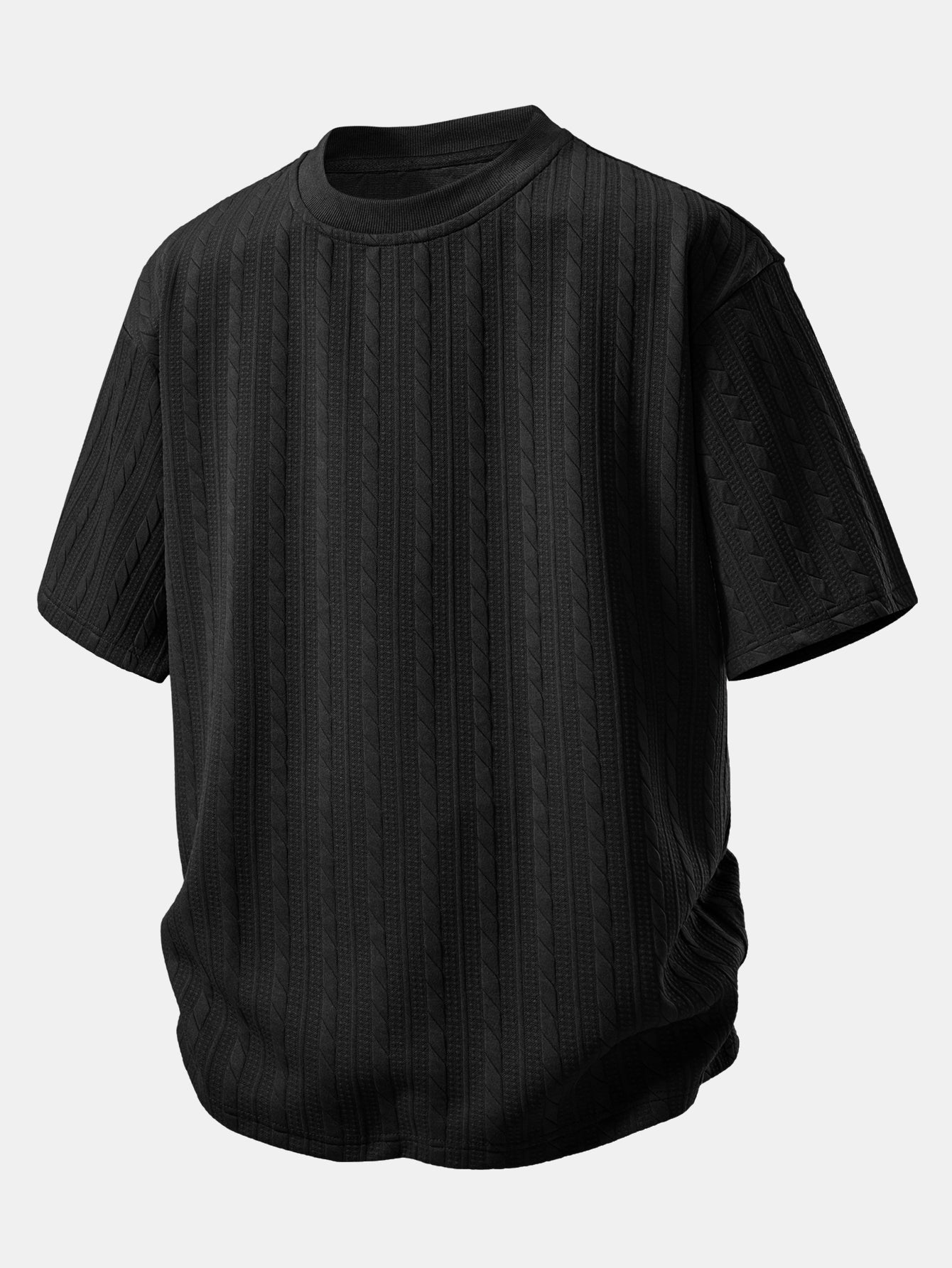 Comfortable Twisted Jacquard Relaxed Fit T-Shirt