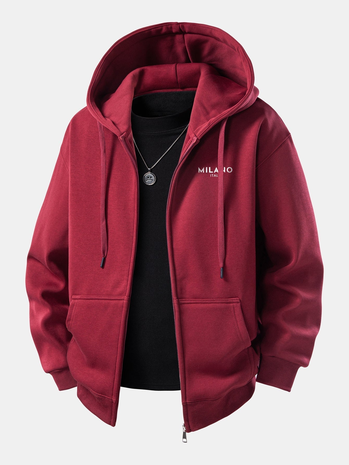Milano Patterned Zip-Up Hoodie