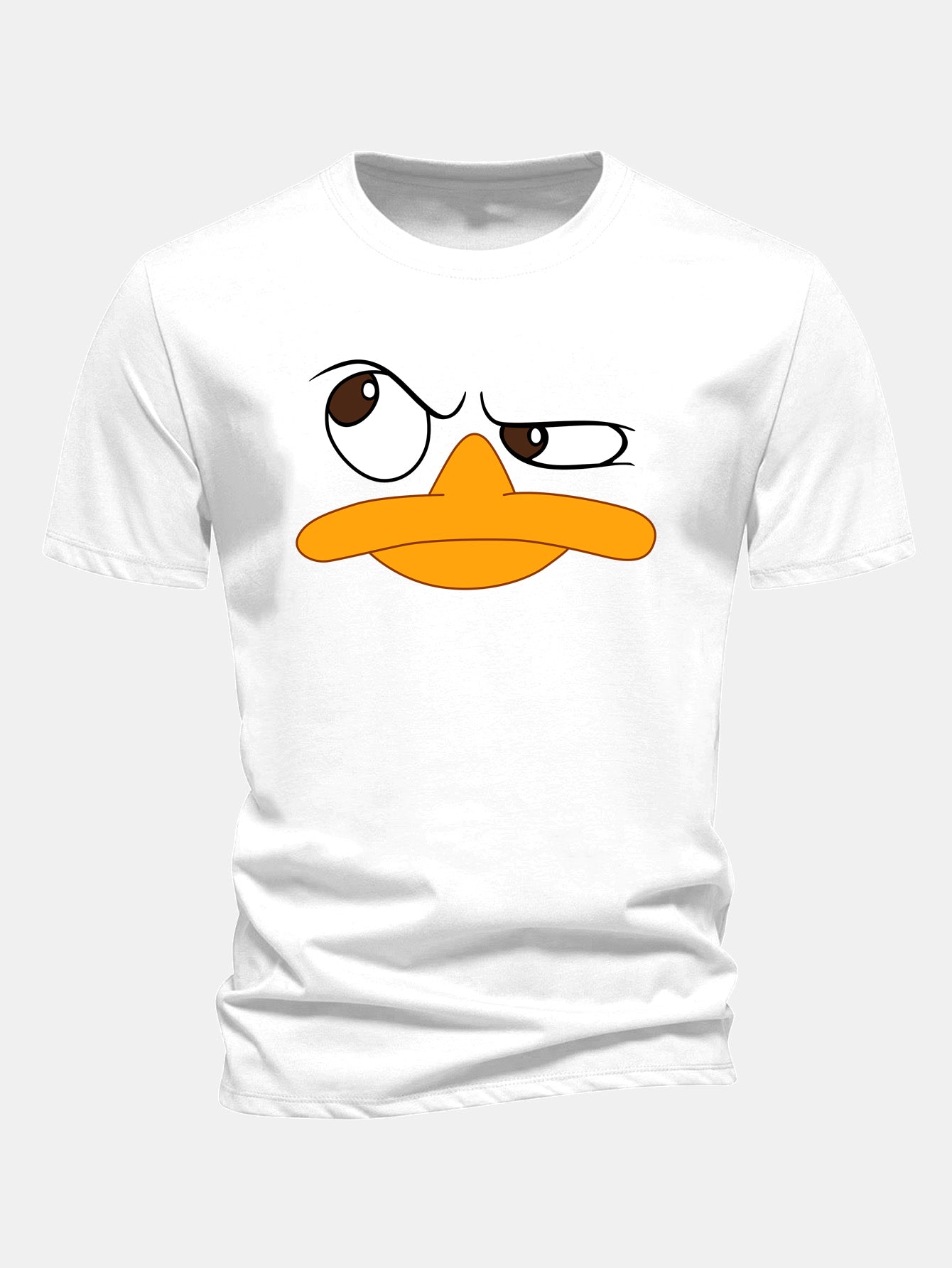 Classic Fit Cotton T-Shirt with Emoji Duck Print