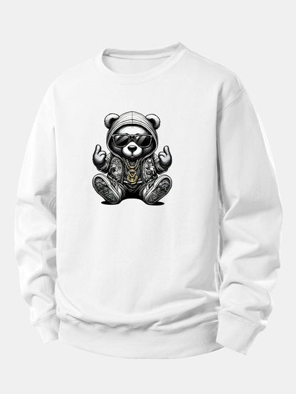 Relaxed Fit Sweatshirt with Hip Hop Bear Design