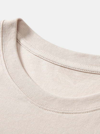 Set of 5 Essential Cotton Arc Hem T-Shirts