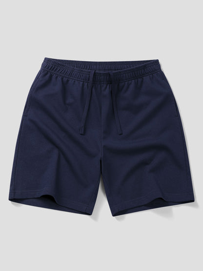 Relaxed Fit Polo Shirt with Contrast Collar & 7" Cotton Drawstring Shorts