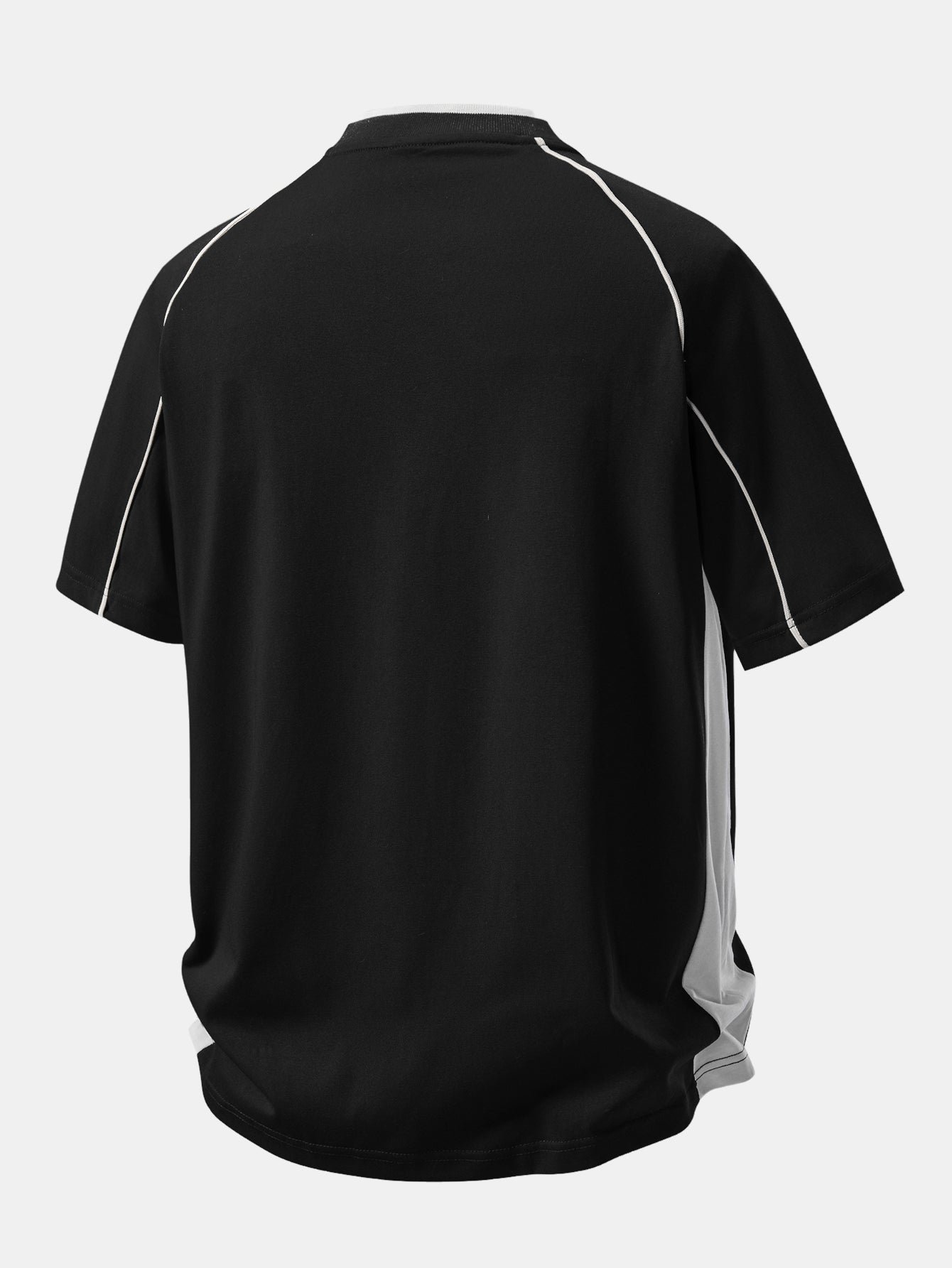 V-Neck Raglan T-Shirt with Contrast Piping