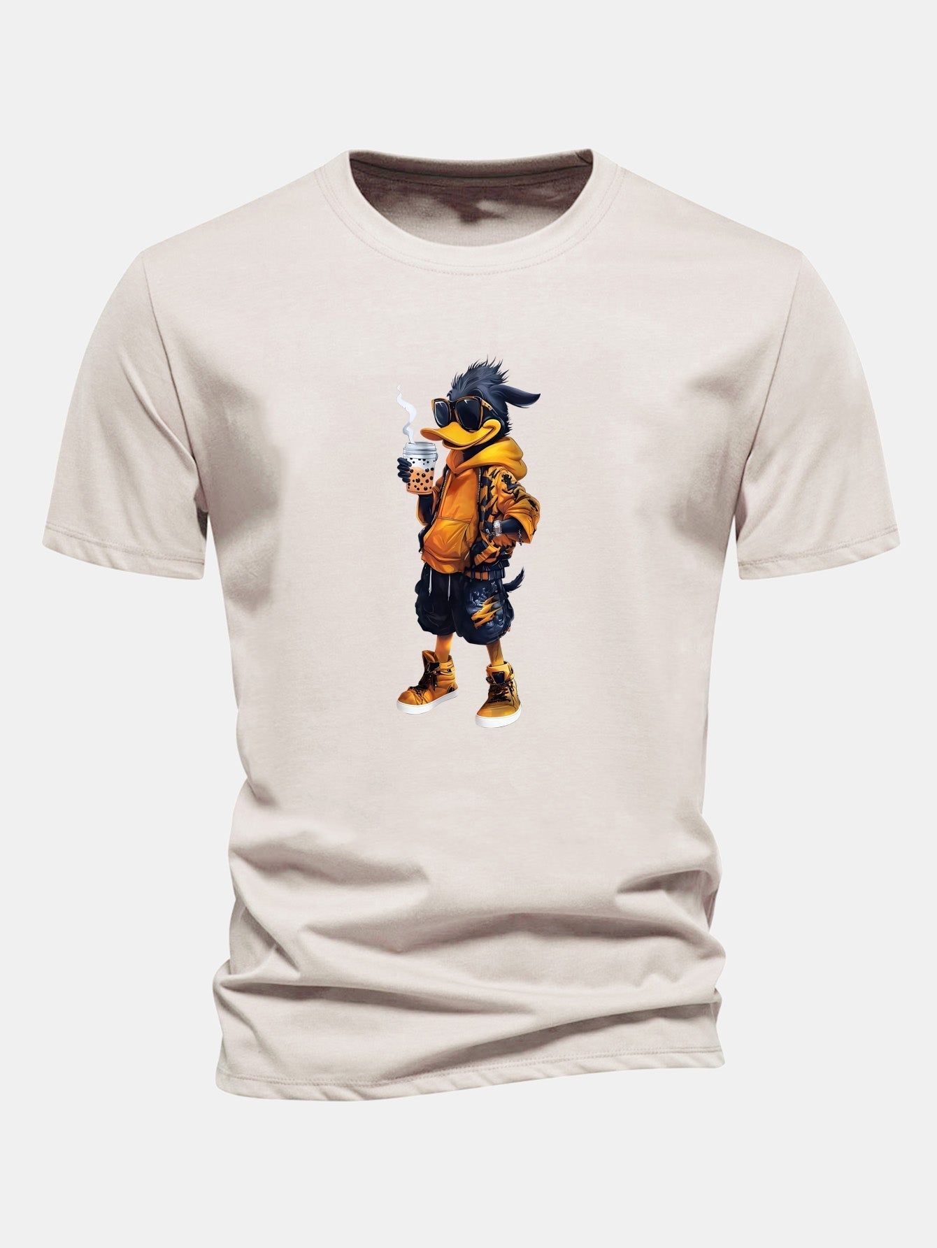 Classic Fit Cotton T-Shirt with Carton Duck Print