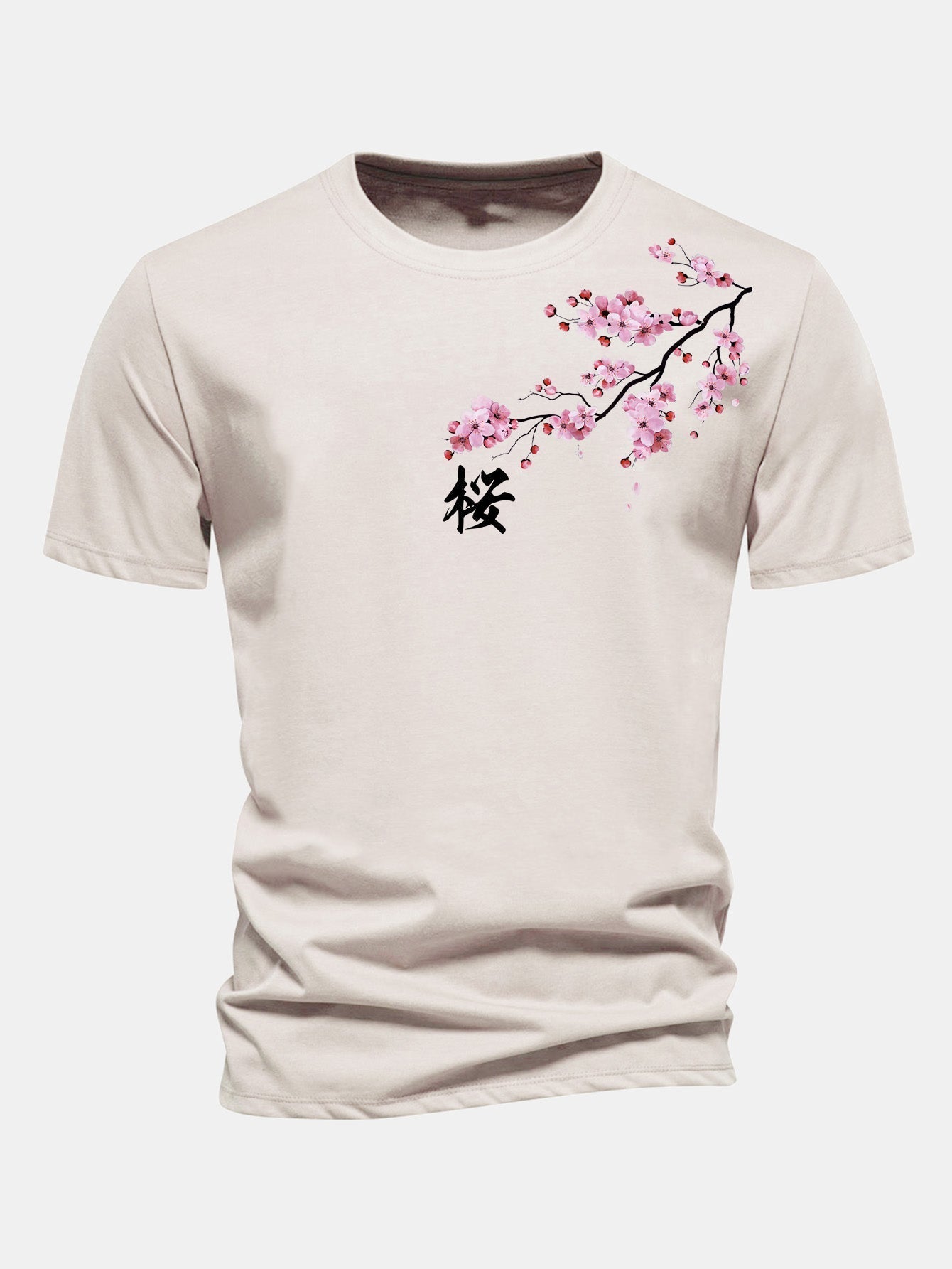 Classic Fit Cherry Blossom Print Cotton Tee