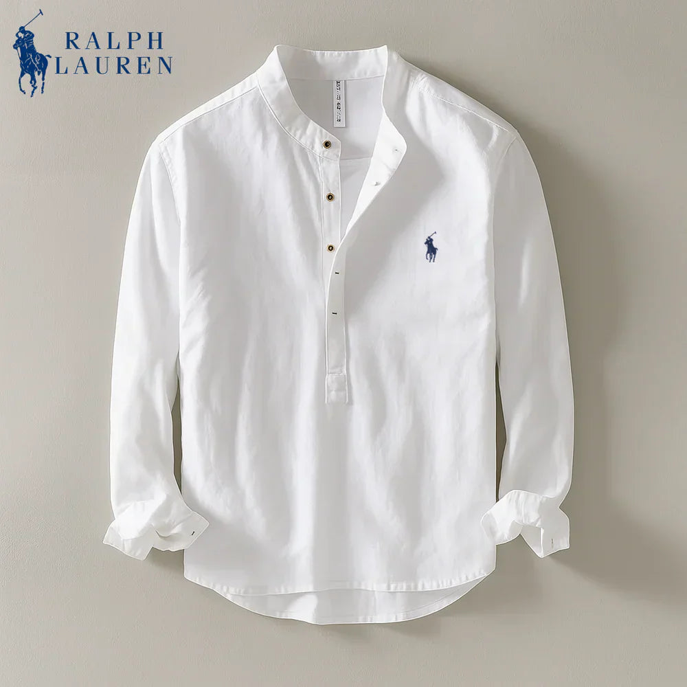 Mandarin Collar Linen Shirt