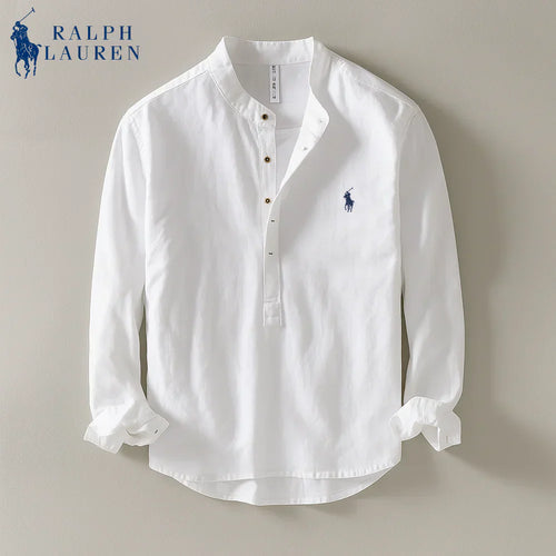 Mandarin Collar Linen Shirt