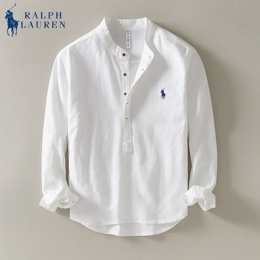 Mandarin Collar Linen Shirt