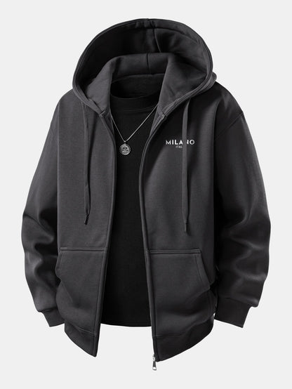 Milano Patterned Zip-Up Hoodie