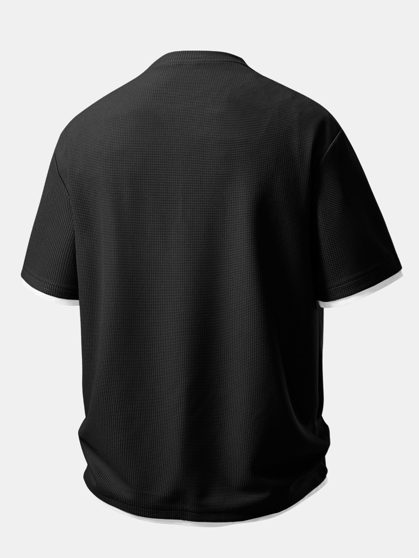 Comfortable 2-in-1 Waffle Knit Crew Neck T-Shirt