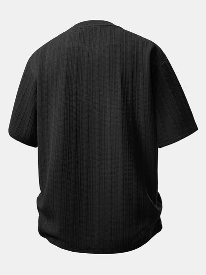 Comfortable Twisted Jacquard Relaxed Fit T-Shirt