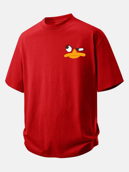 Comfortable Emoji Duck Graphic Cotton T-Shirt