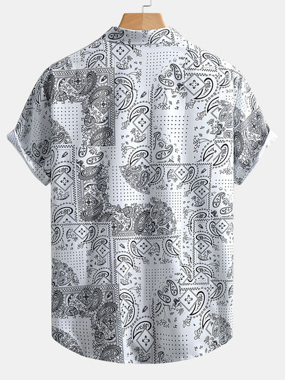Paisley Print Button-Up Shirt