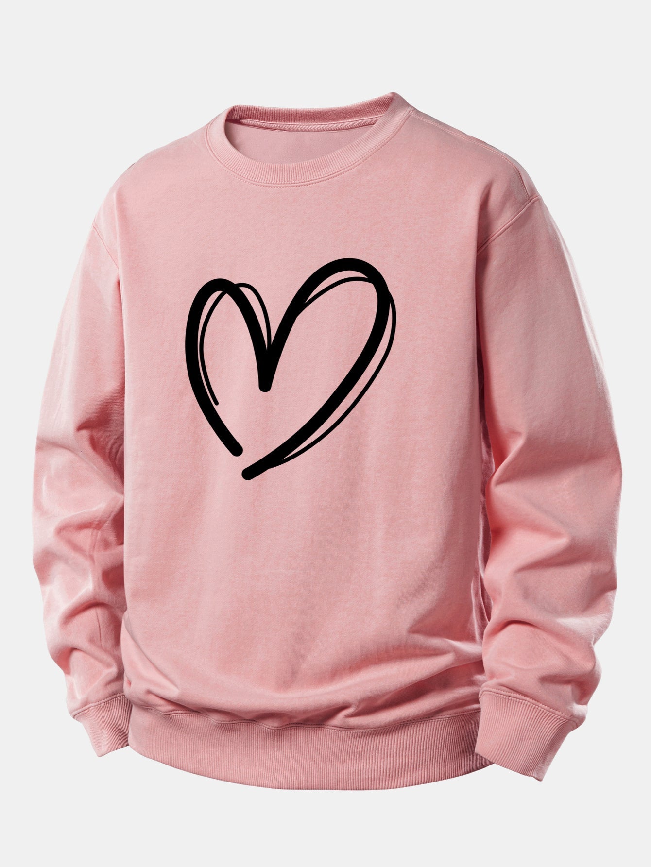 Relaxed Fit Heart Print Sweatshirt