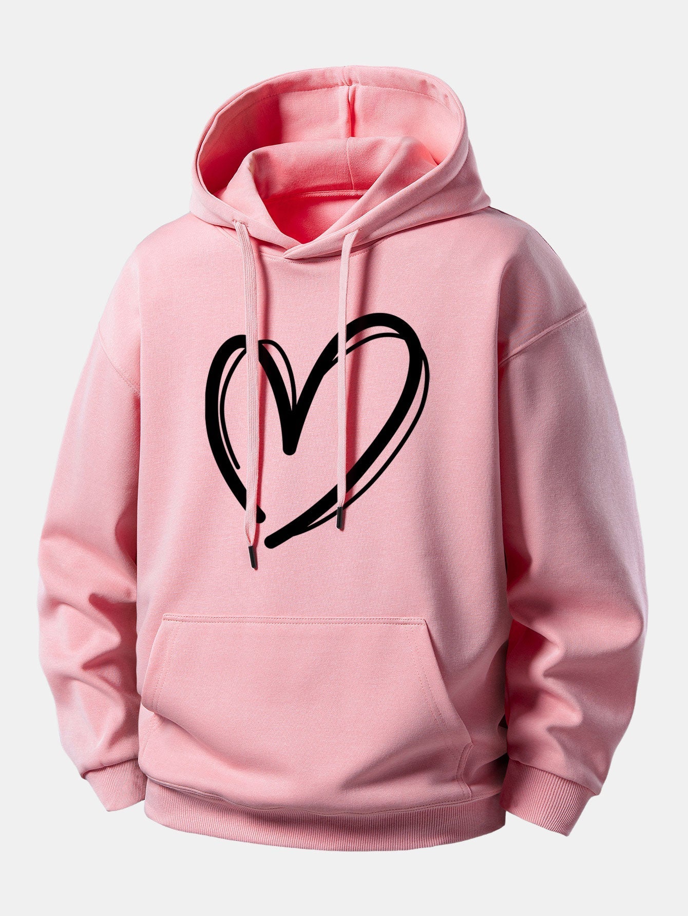 Relaxed Fit Hoodie with Heart Print