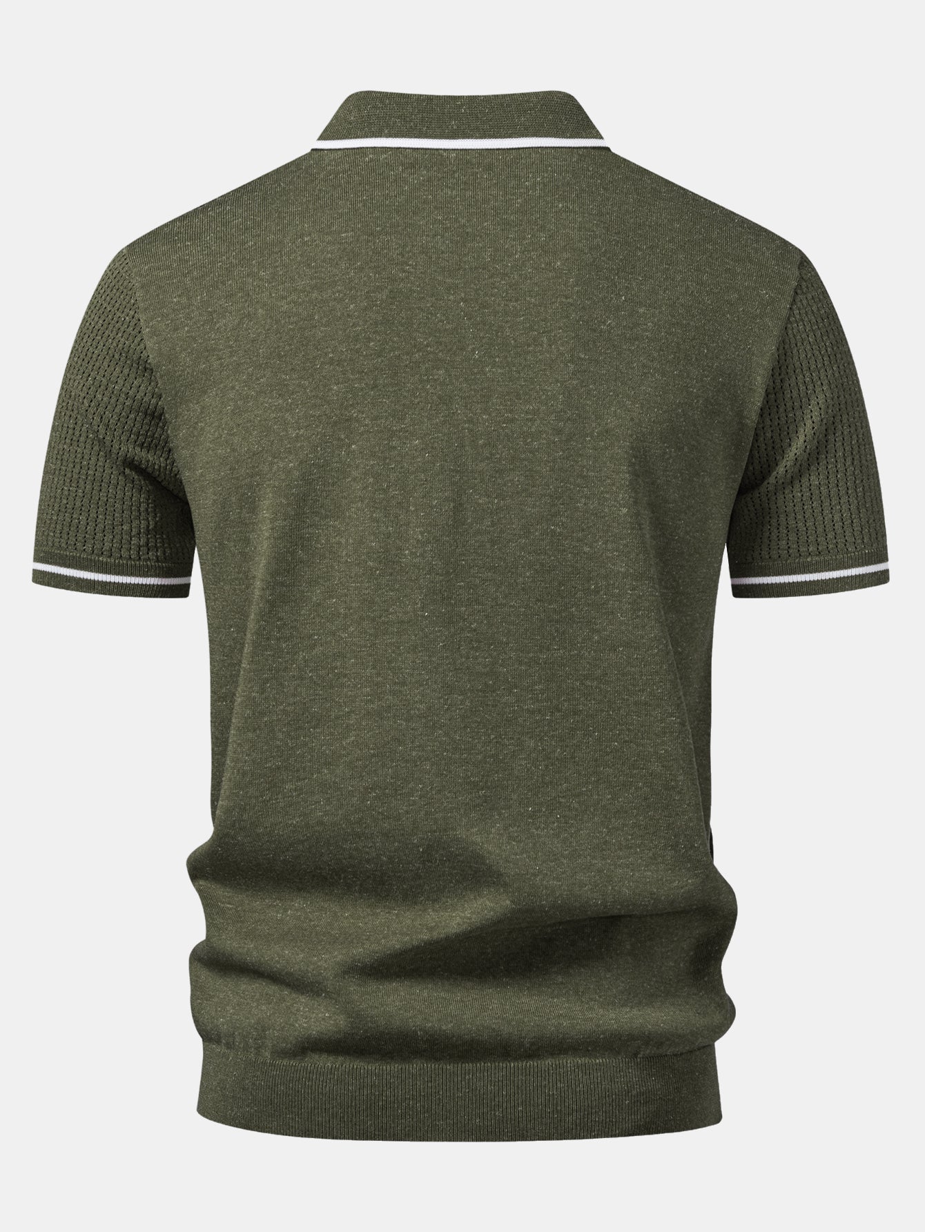 Johnny Collar Knit Polo with Contrast Stripe Trim and Pocket