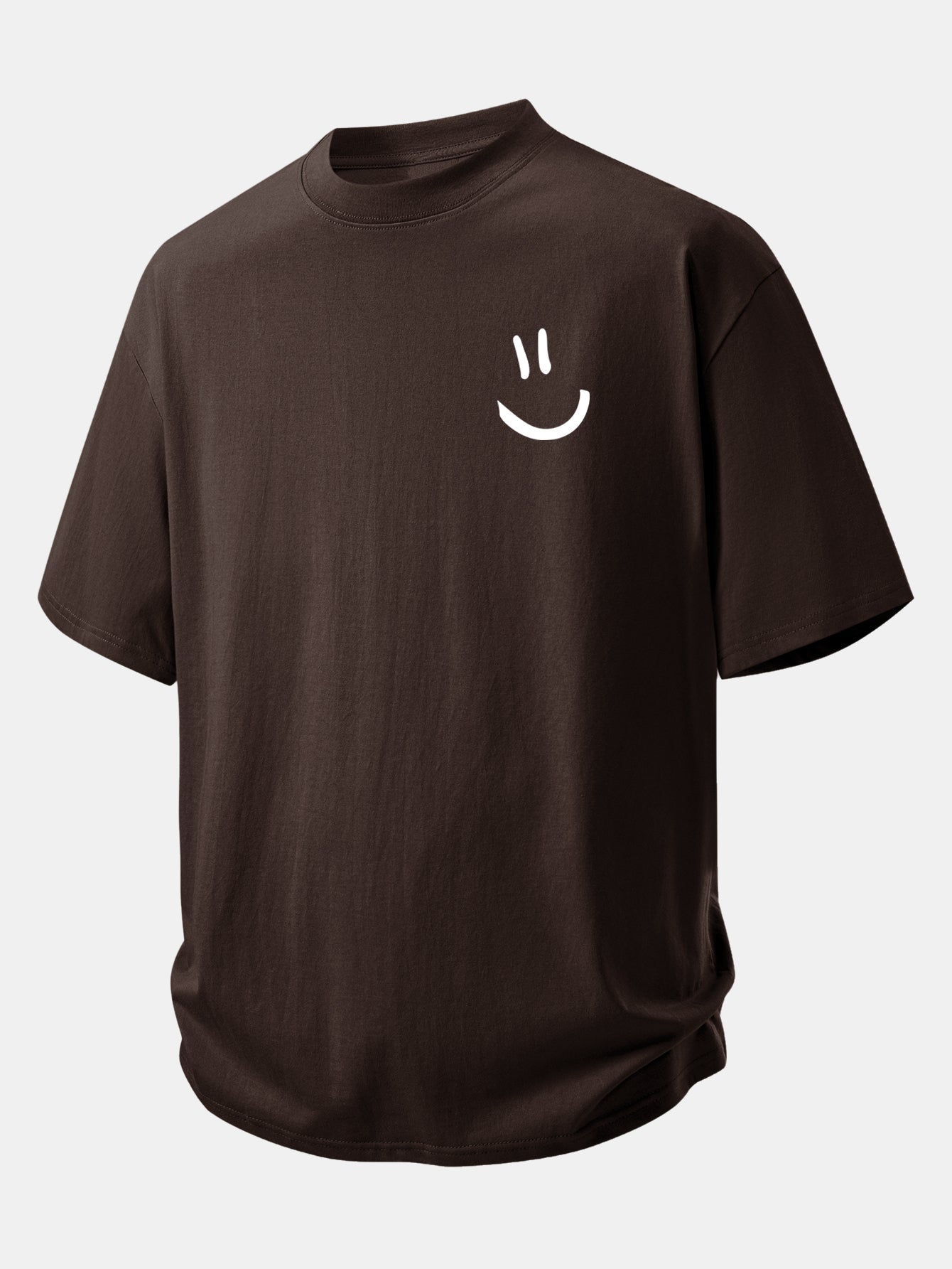 Comfortable Relaxed Fit Cotton T-Shirt with Smiley Face Design