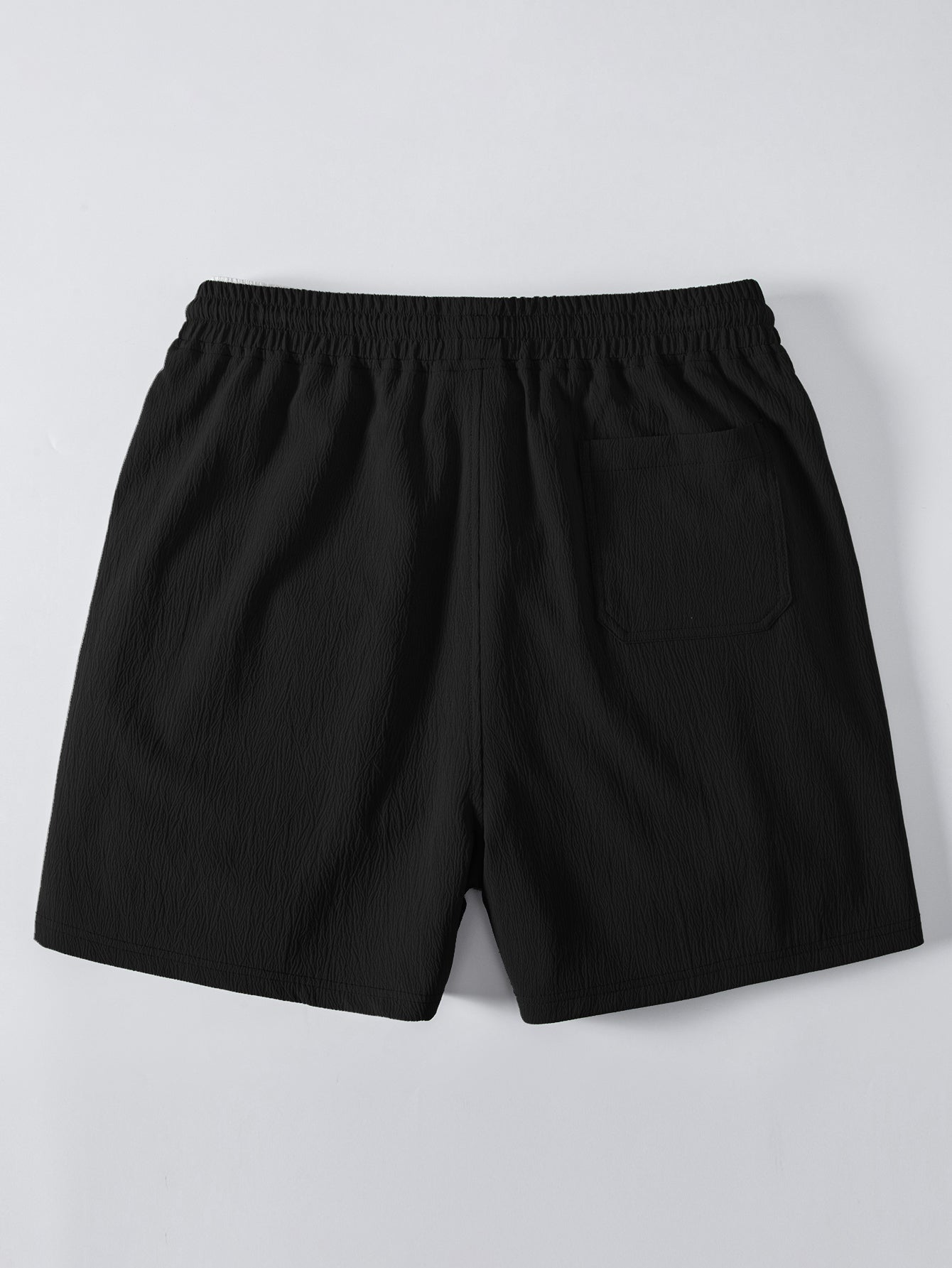 Crinkled Texture Shirt & 5" Drawstring Shorts with Crinkle Texture