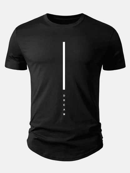 Dreamy Striped Cotton Arc Hem Tee