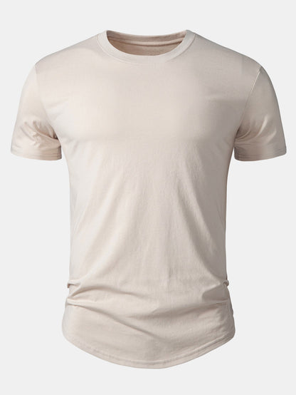 Set of 5 Essential Cotton Arc Hem T-Shirts