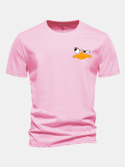 Classic Fit Cotton T-Shirt with Duck Print