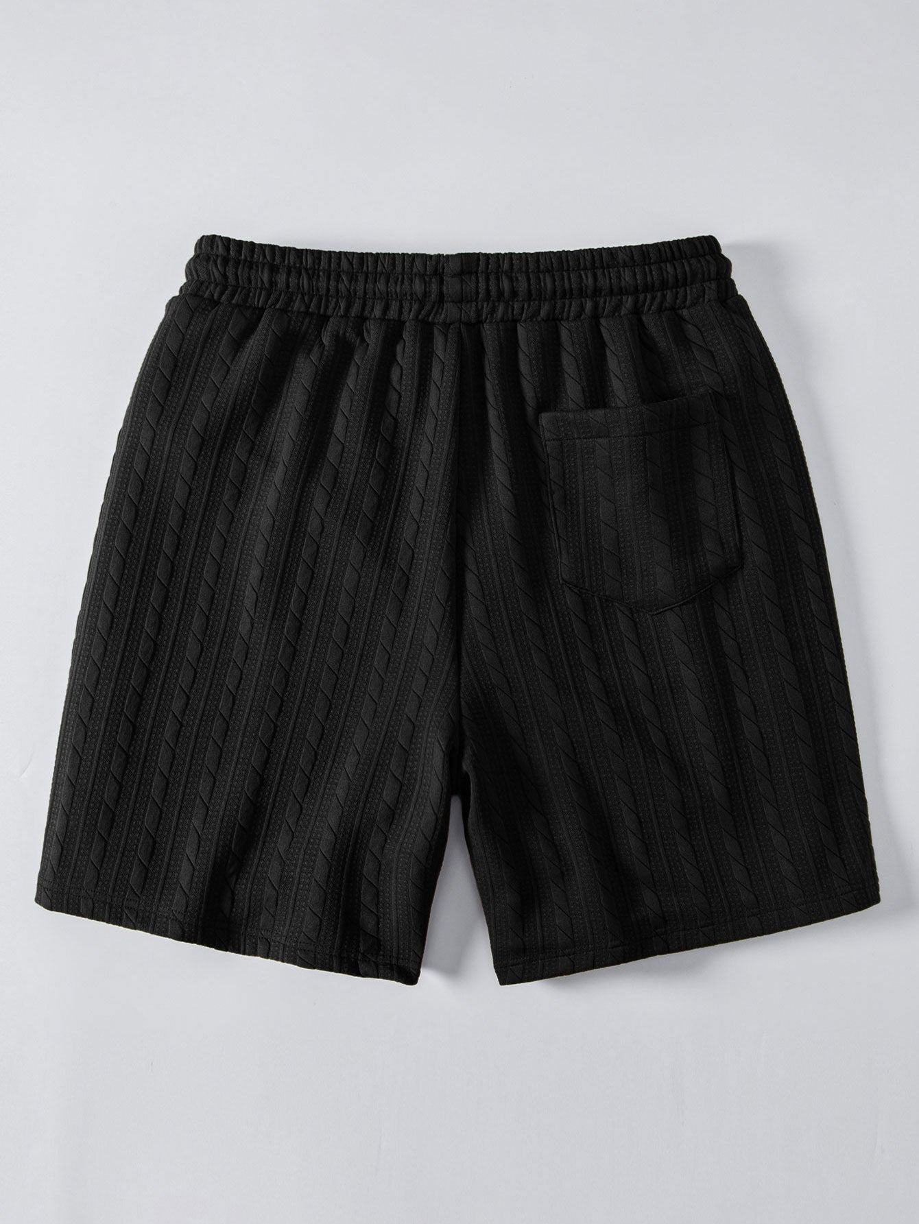 Comfortable Twisted Jacquard T-Shirt and Drawstring Shorts Set