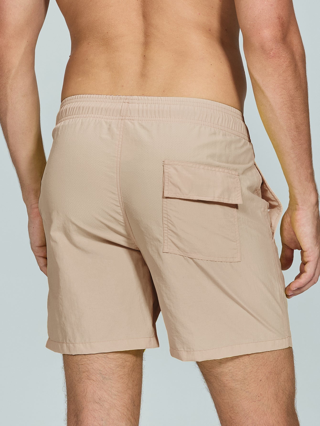 Men's Mid-Length Drawstring Swim Trunks