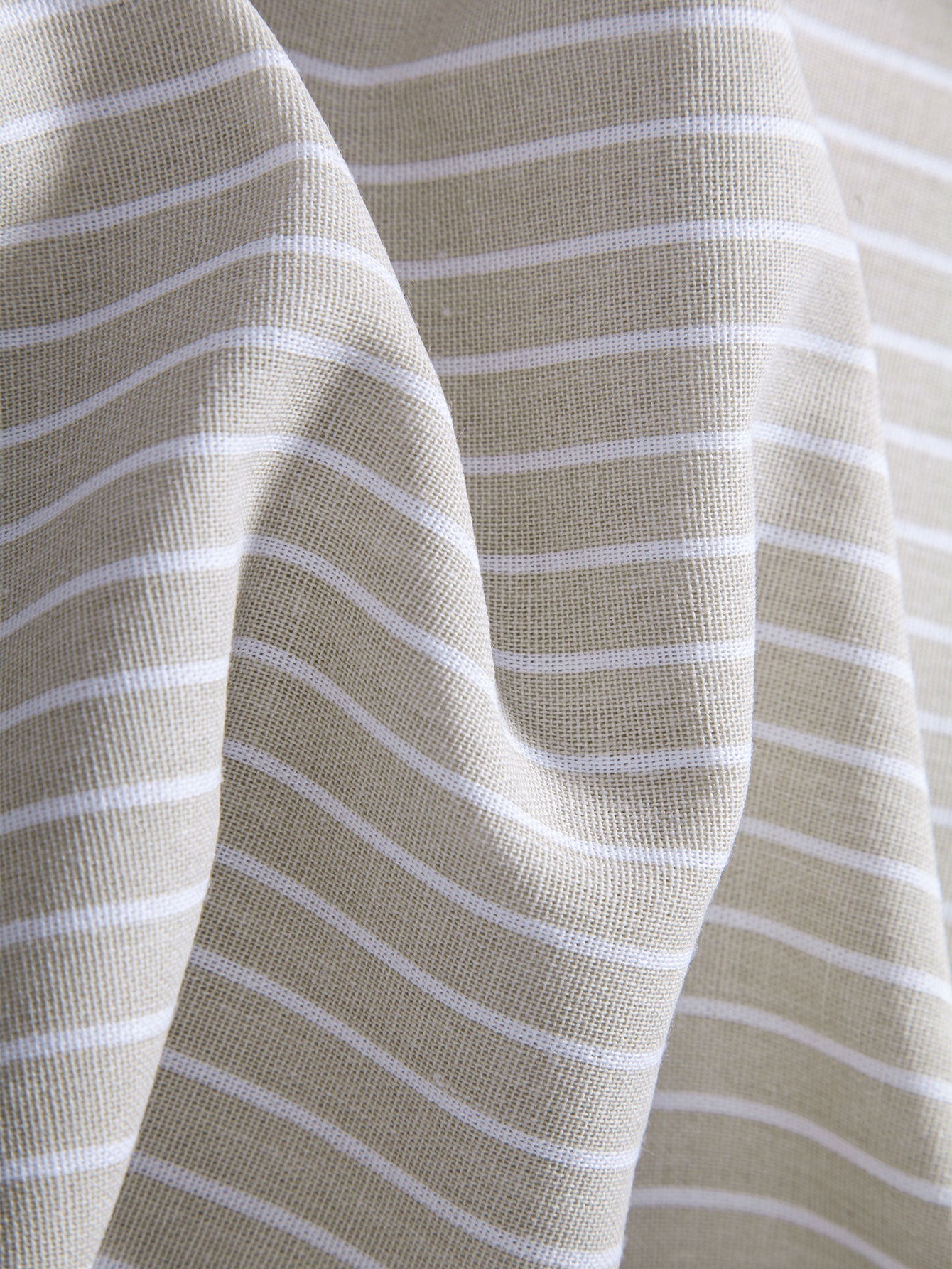 Linen-Rayon Blend Button-Up Shirt with Striped Straight-Leg Linen Pants