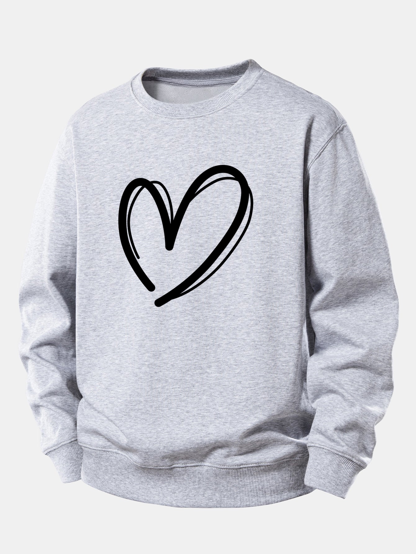 Relaxed Fit Heart Print Sweatshirt