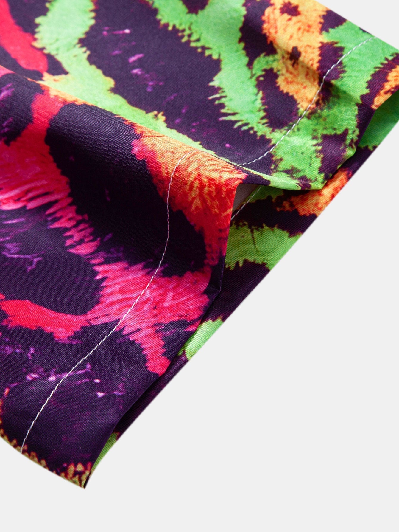Vibrant Leopard Print Button-Up Shirt and Swim Shorts Set