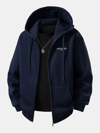 Milano Patterned Zip-Up Hoodie