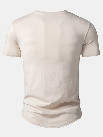 Set of 5 Essential Cotton Arc Hem T-Shirts