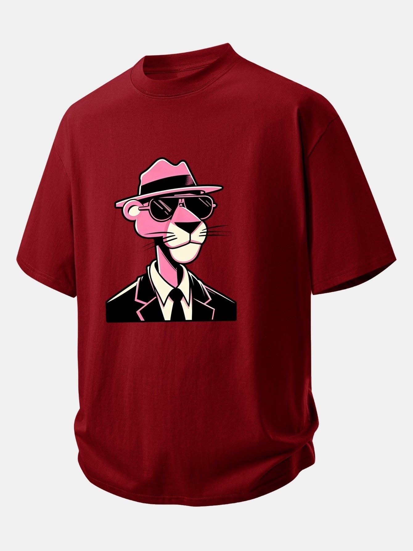 Comfortable Pink Panther Graphic Cotton T-Shirt for Gentlemen