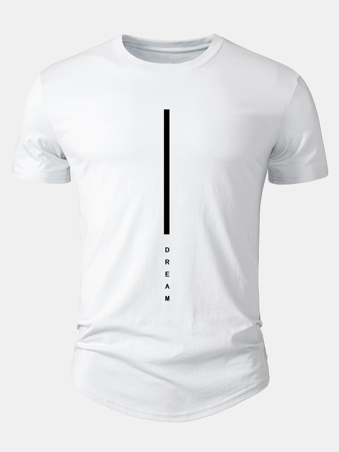 Dreamy Striped Cotton Arc Hem Tee