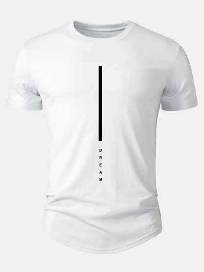 Dreamy Striped Cotton Arc Hem Tee