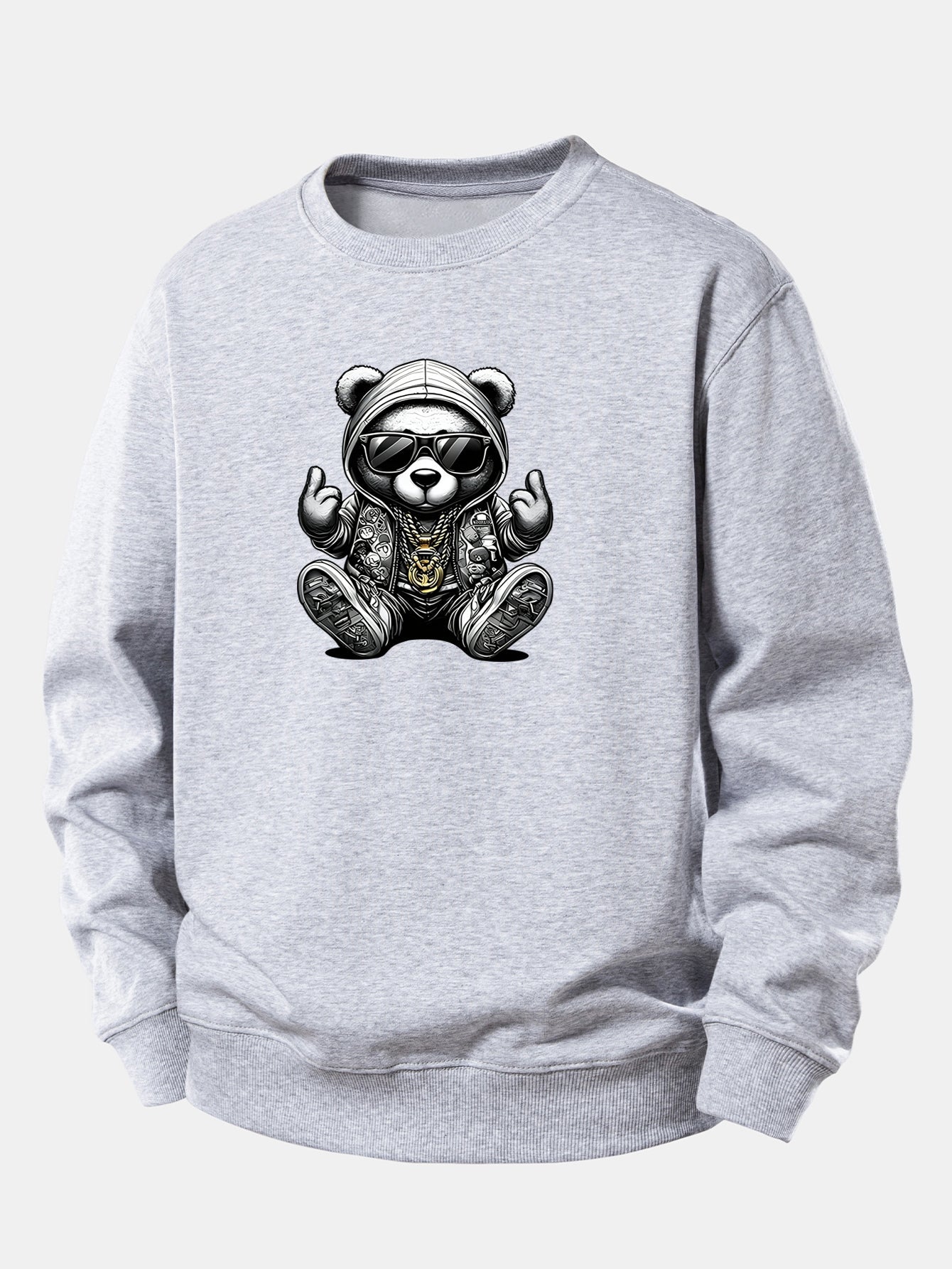 Relaxed Fit Sweatshirt with Hip Hop Bear Design