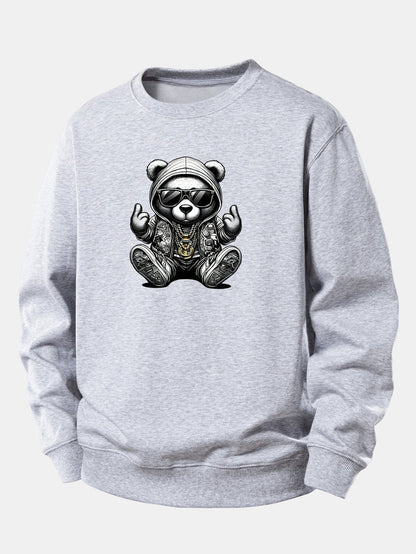 Relaxed Fit Sweatshirt with Hip Hop Bear Design